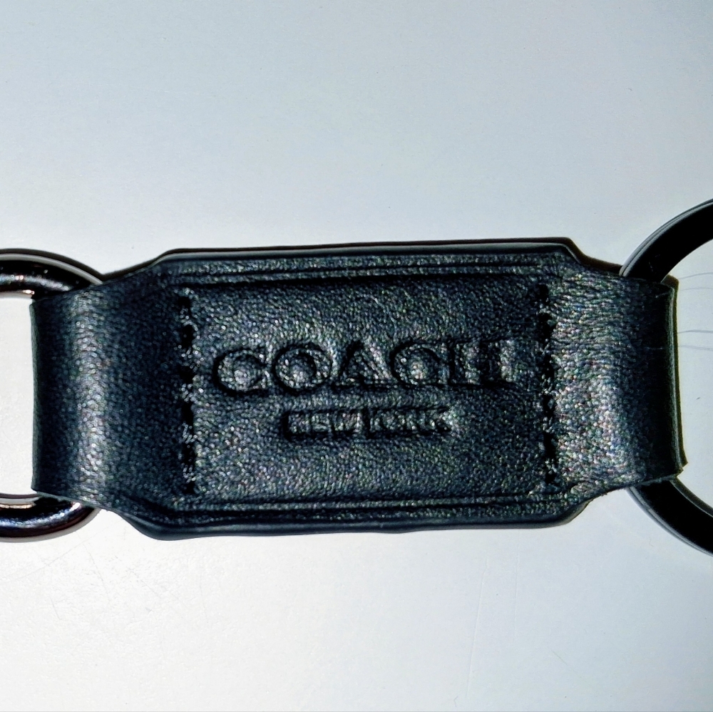 Coach Black Leather Key Chain New With Out Tags - Picture 2 of 7